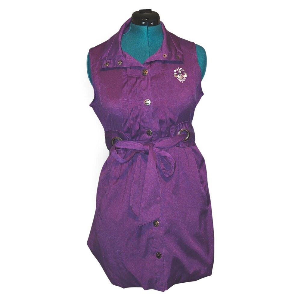 House Of Dereon Sz L Vintage Beyonce Y2k Purple Bubble Skirt Utility Dress